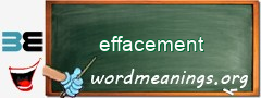 WordMeaning blackboard for effacement